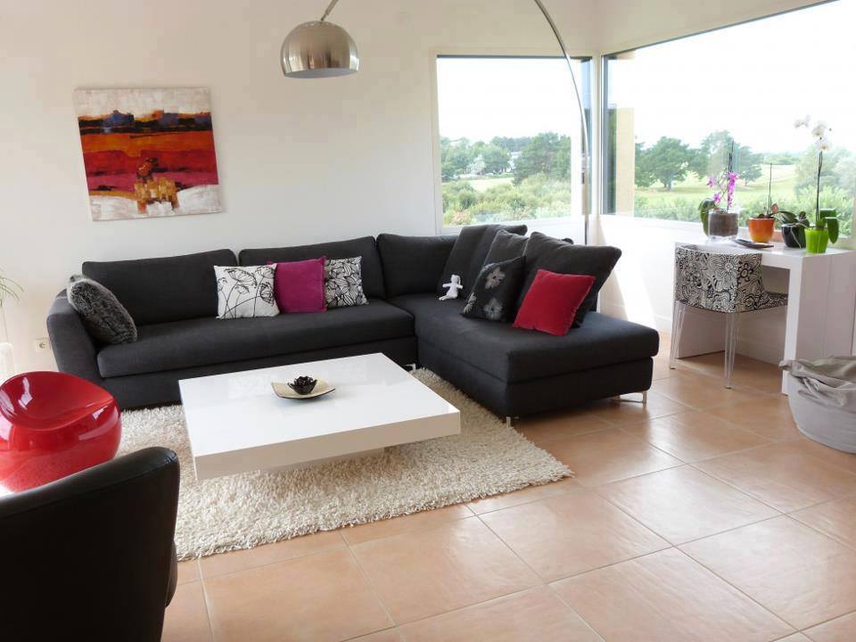 Idee deco salon rose et gris – lombards Décoration salon gris et rouge